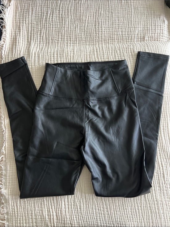 Bagatelle Collection Pants - Faux Leather High-Waist Leggings - Black